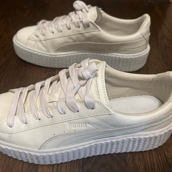 FENTY x PUMA BY RIHANNA BASKET CREEPER IN WHITE PATENT LEATHER - SIZE 8.5 - Picture 4 of 7